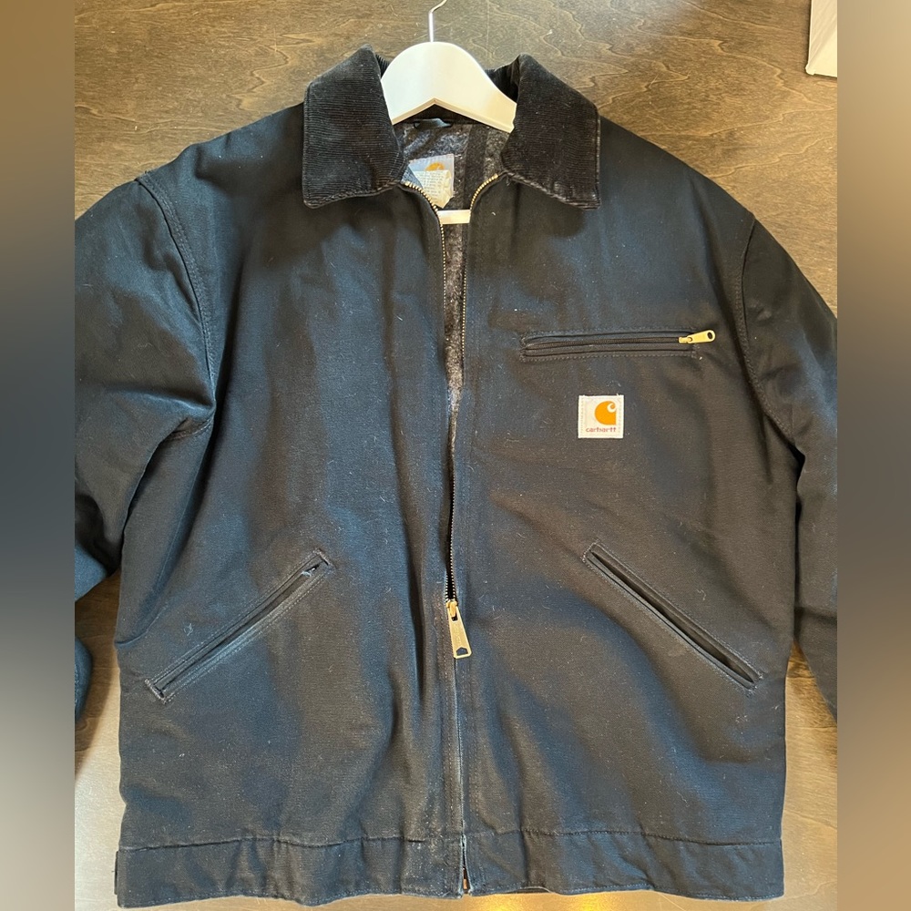 Carhartt Detroit Jacket Size Medium, Black, MADE IN USA version!